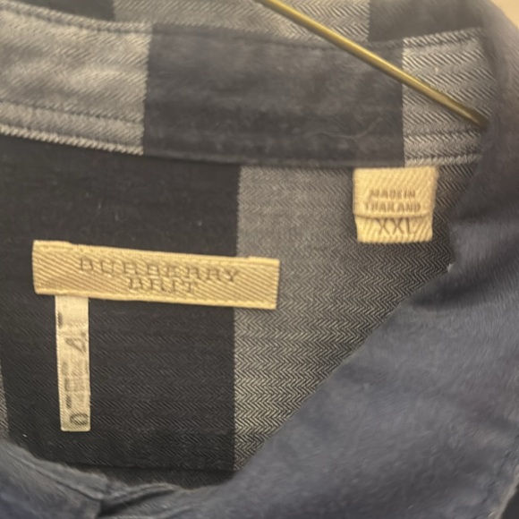 Authentic men’s, Burberry Brit, button-down, blue and gray checkered. Size XXL - Picture 2 of 2